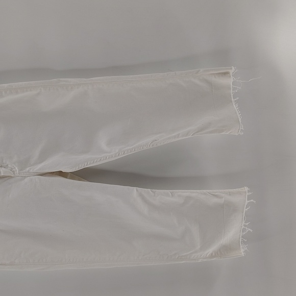 Wrangler Q-baby Altered Crop Denim Jeans Size 7 8 White No Gap Waist - Picture 3 of 10